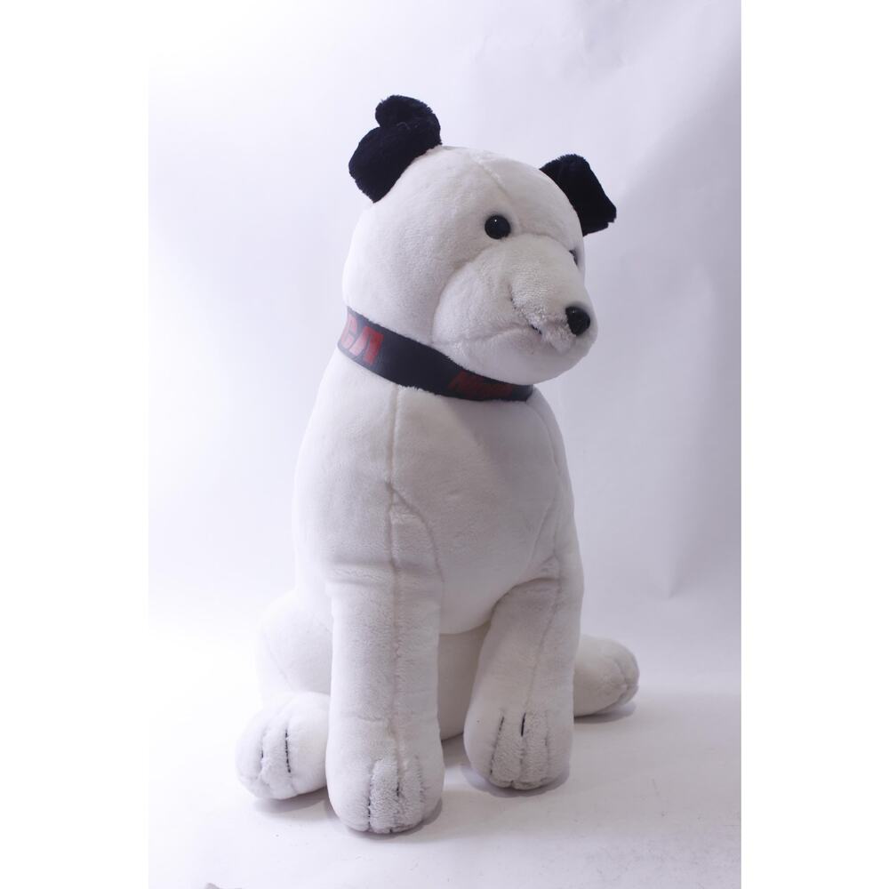 XL Dakin, Nipper, rca Victor dog, Large White Plush Dog with Black Ears, 23